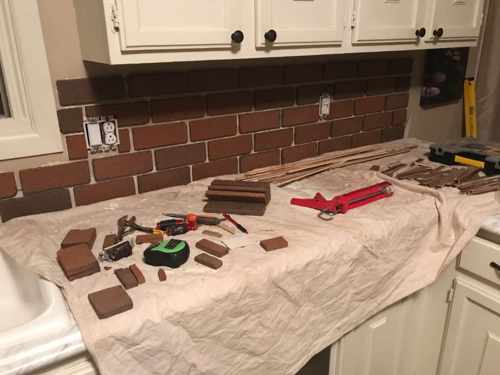 brick backsplash