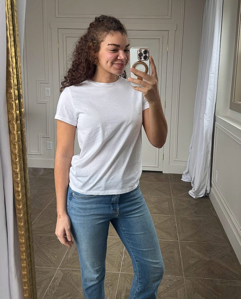 banana republic white t shirt non see through