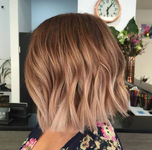 Medium brown ombré  short hair by Hairbykas