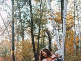 mother and son fall family pictures