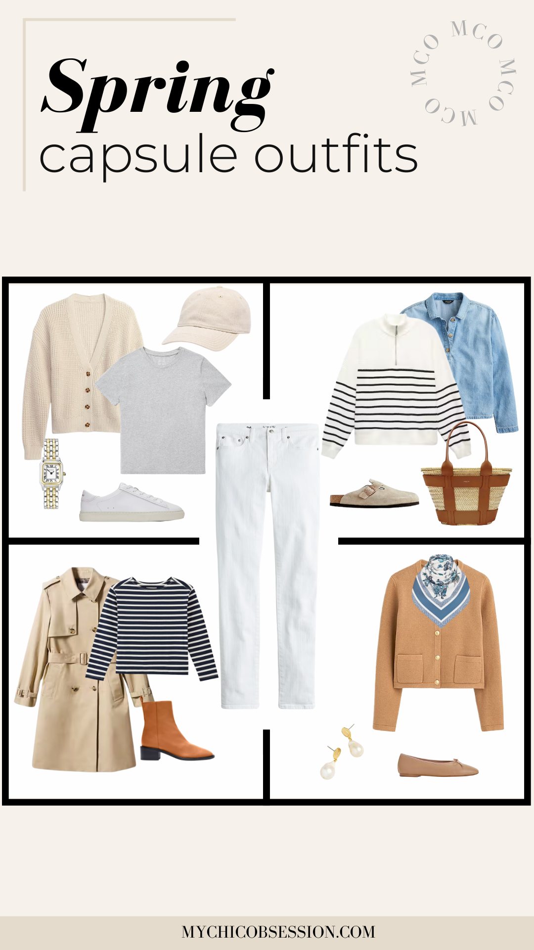 white jeans spring capsule wardrobe