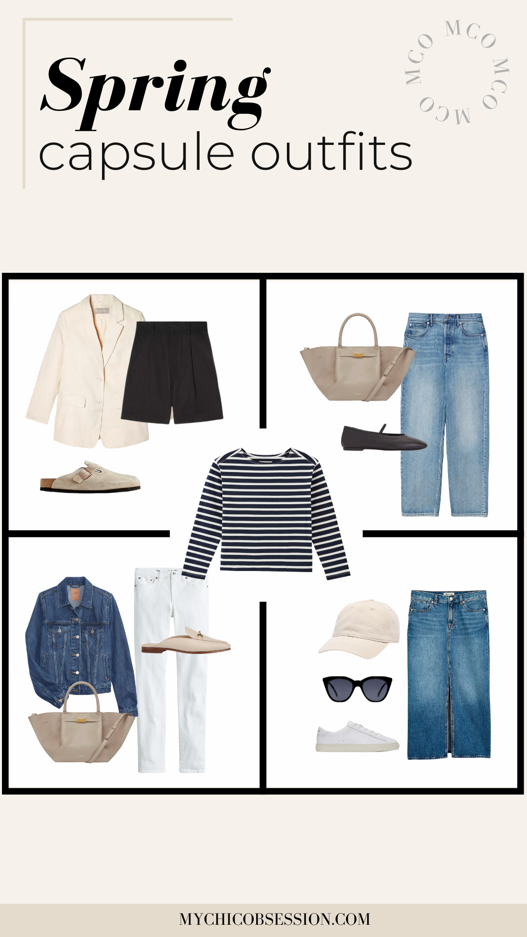 striped tee spring capsule wardrobe outfits