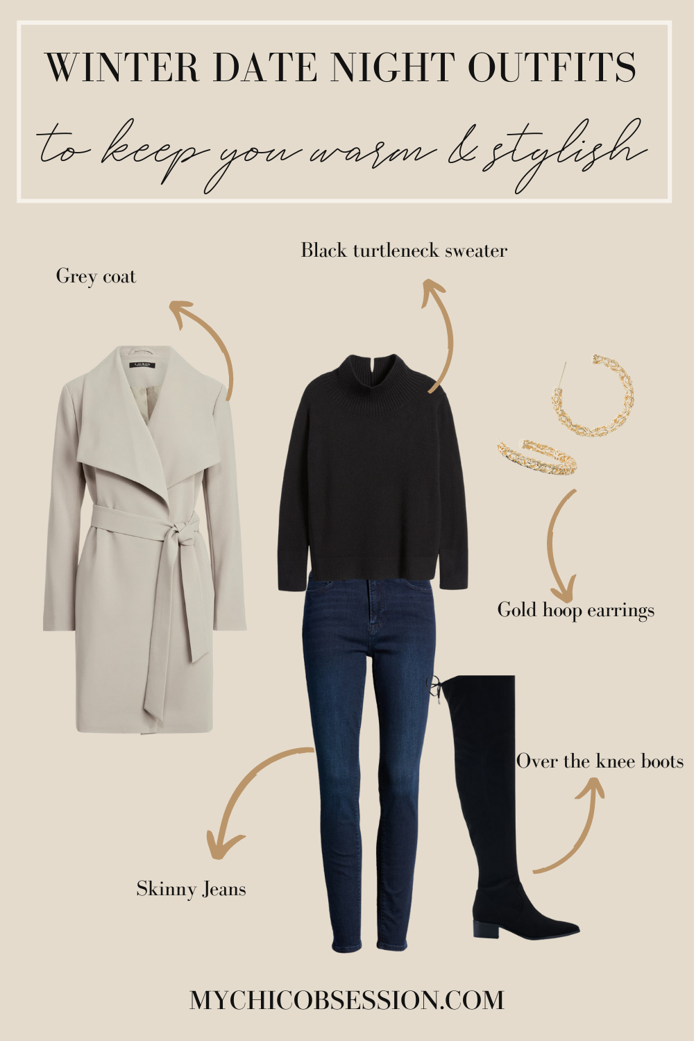 Winter date night look book with turtleneck sweater