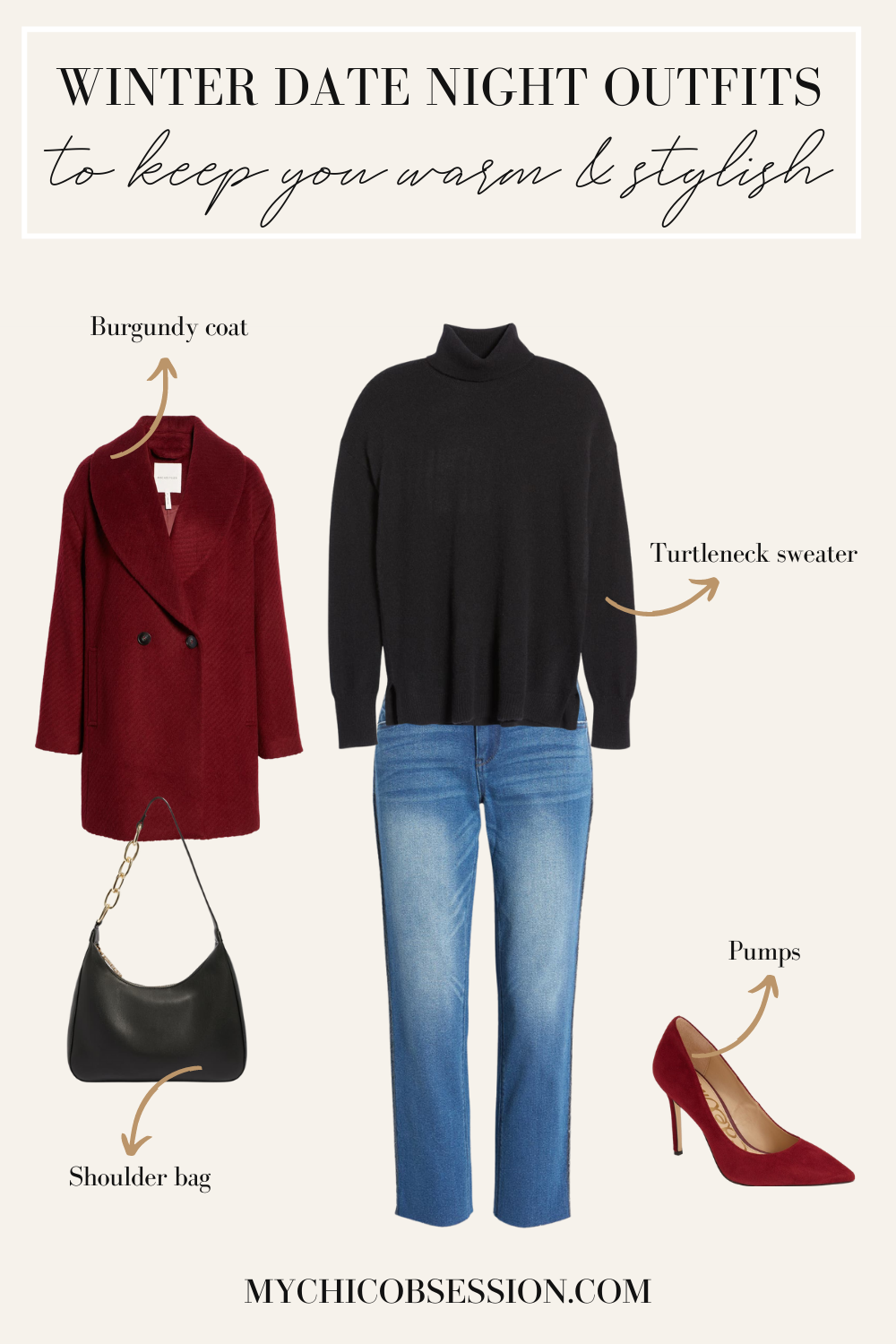 Winter date night look book with red pumps